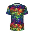 thumbnail image 5 of Wukai Pride Rainbow Print Men's Short-Sleeved Mesh T-Shirt,Quick-Dry Short Sleeve Workout T-Shirt-X-Small, 5 of 8