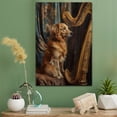 thumbnail image 2 of Chinook Cute Dog Harp Stretched Canvas Size 8x12 – Retro Chinook Dog Batter in Action With Harp for Themed Living Room, 2 of 5