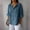 Navy, variant on LADIGASU Women'sSolid Color V-neck Quarter 3/4 Sleeve Loose Cotton And Linen Button Up