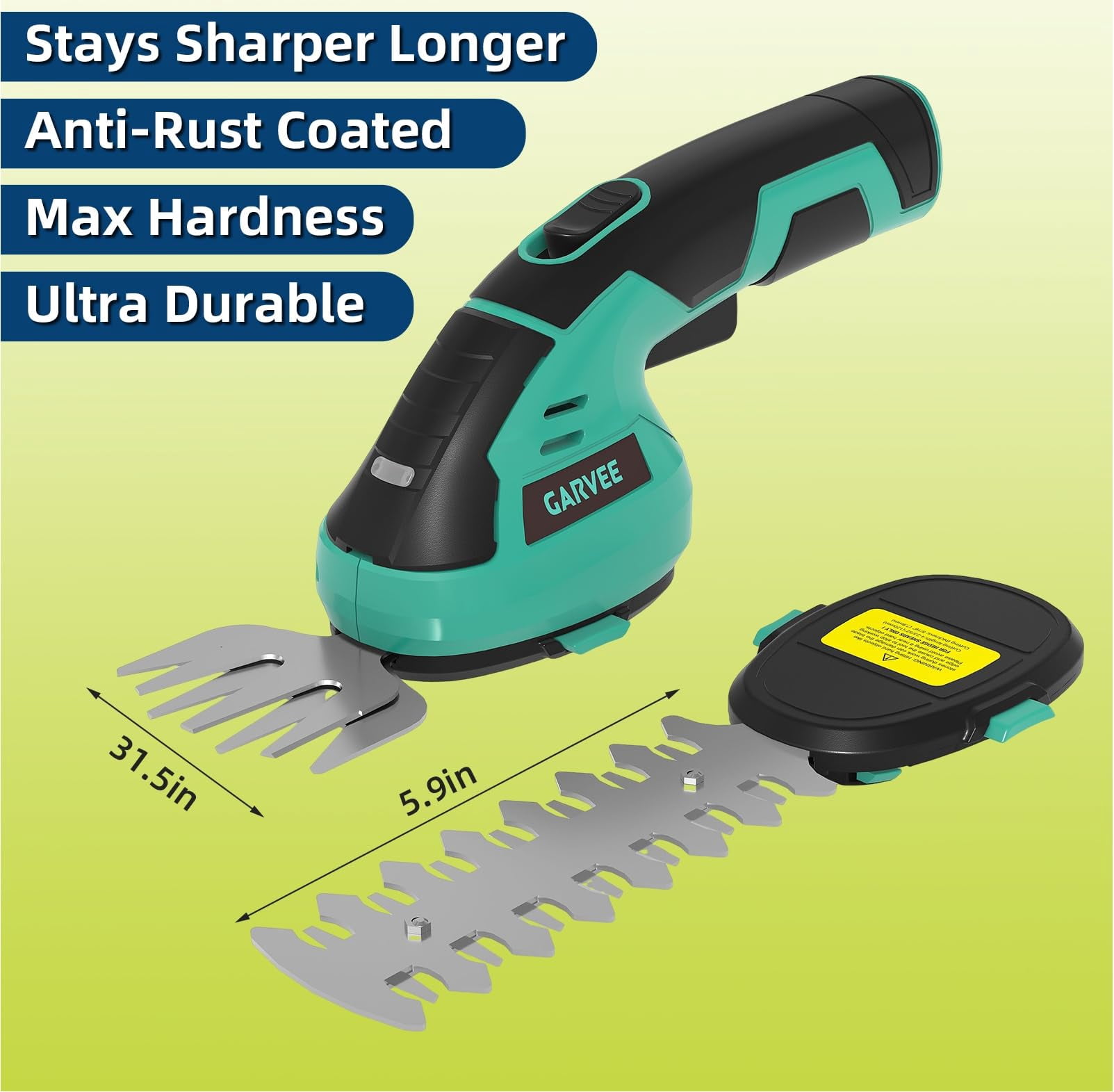 Memoryfield 2-in-1 Cordless Grass Shear & Hedge Trimmer, 7.2V Electric Handheld Shrub Trimmer, Rechargeable Lithium-Ion Battery, Type-C Charging Cable Included