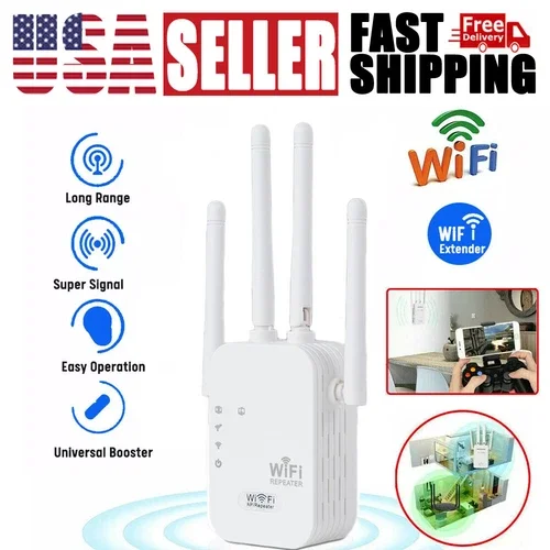 Wifi Range Extender Internet Booster Network Router Wireless Signal Repeater