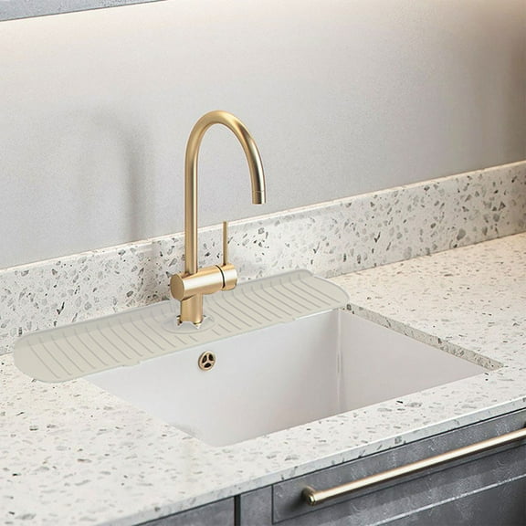 Specollect Clearance 1Pcs Kitchen Faucet Sink Splash Guard, Silicone Faucet Water Catcher Mat – Sink Draining Pad Behind Faucet, Rubber Drying Mat for Kitchen & Bathroom Countertop Protect