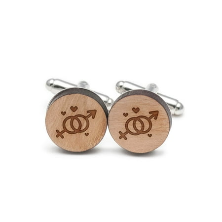 Symbol Cufflinks Cufflinks - Men And Women Symbols Cufflinks, Wood Cufflinks Hand Made in the USA