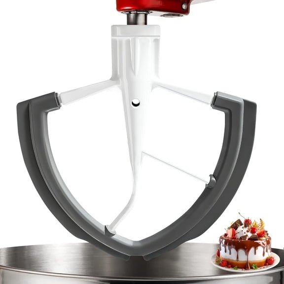 Flex Edge Beater for KitchenAid 6 Quart Bowl-Lift Stand Mixer   Auto-Scrape Silicone Scraper Paddle Bow Scraper 6 Quart Flat Beater Paddle