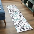 thumbnail image 3 of Runner Rug 2 x 6 Ft, Aqua Grey Botanical Washable Non-Slip Floor Mat for Kitchen Hallway/Entryway, Watercolor Spring Floral Summer Leaf Long Kitchen Runner Area Rugs for Living Room, Low-Profile, 3 of 8