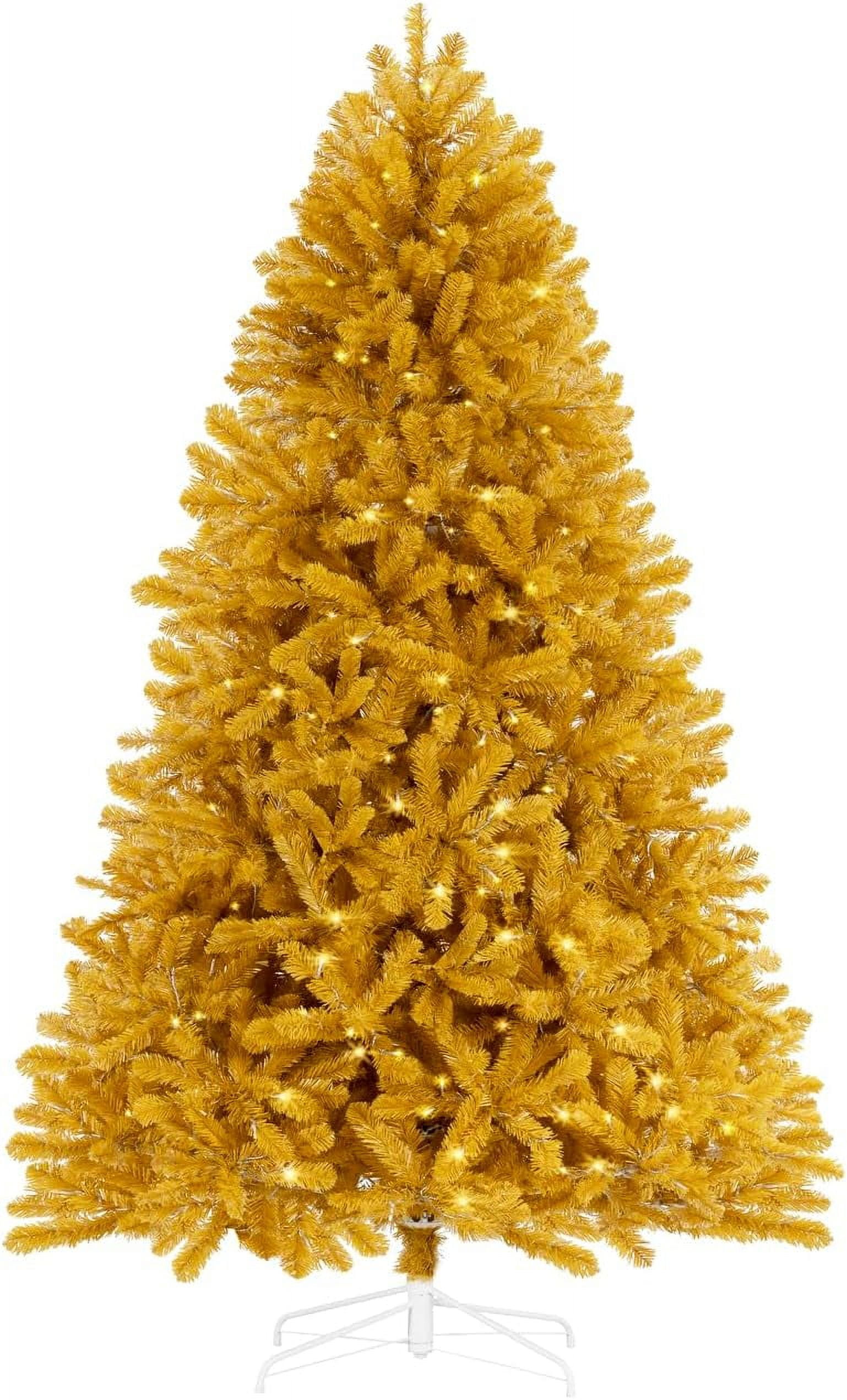 Naomi Home 6.5ft Gold Christmas Tree with Lights, Unique Colored