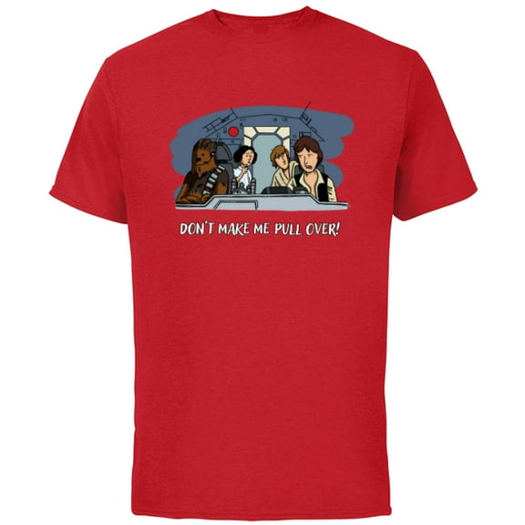 Star Wars Han Solo Falcon “Don’t Make Me Pull Over” Funny - Short Sleeve Cotton T-Shirt for Adults - Customized-Red