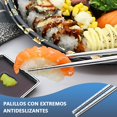 thumbnail image 3 of Palillos Chinos de Acero Inoxidable Reutilizables, Palillos Impresos de Porcelana Azul y Blanco, Mango Largo Antideslizante, Aptos para Lavaplatos, para Hogar, Cocina O Restaurante., 3 of 4