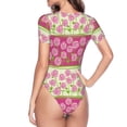 thumbnail image 4 of Naloa Flowers Women's Short-Sleeved Onesie, One-Piece Swimsuit for Parties, dates, clubs - Medium, 4 of 9