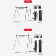 thumbnail image 2 of Étagère de Camping Rangement Vêtements Cintre Rack Outils Pliables Multifonctions Barbecue Pique-Nique Randonnée Couverts Voyage Stand Noir/S, 2 of 9