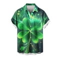 thumbnail image 3 of JURANMO St. Patricks Day Printed Hawaiian Shirt for Men, Men's Casual Beach Summer Shirts Novelty Graphic Tees Vacation Tops Green XXXXXL Fall Savings, 3 of 5