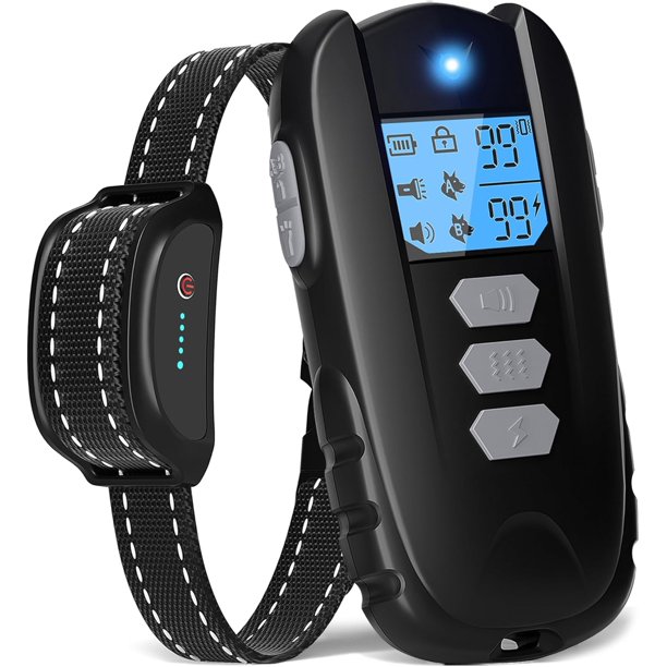 Collar eléctrico para perros con control remoto – Collar de adiestramiento para perros de 10 a 120 lb, alcance de 2000 pies, resistente al agua (IPX7) (Negro)