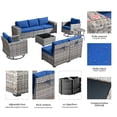 thumbnail image 7 of Ovios 9 Pieces Outdoor Patio Furniture with Swivel Rocking Chairs All Weather Wicker Patio Sectional Sofa for Balcony, 7 of 7