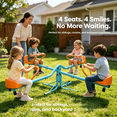 thumbnail image 4 of 4-Seat Kids Seesaw for Backyard, Outdoor Teeter Totter with Handles, Metal Playground Equipment for Kids, Orange & Blue, 4 of 10