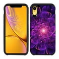 thumbnail image 2 of FINCIBO Purple Hybrid Case Hard Plastic TPU Slim Back Cover for Apple iPhone XR 6.1", Abstract Purple Flowers, 2 of 7