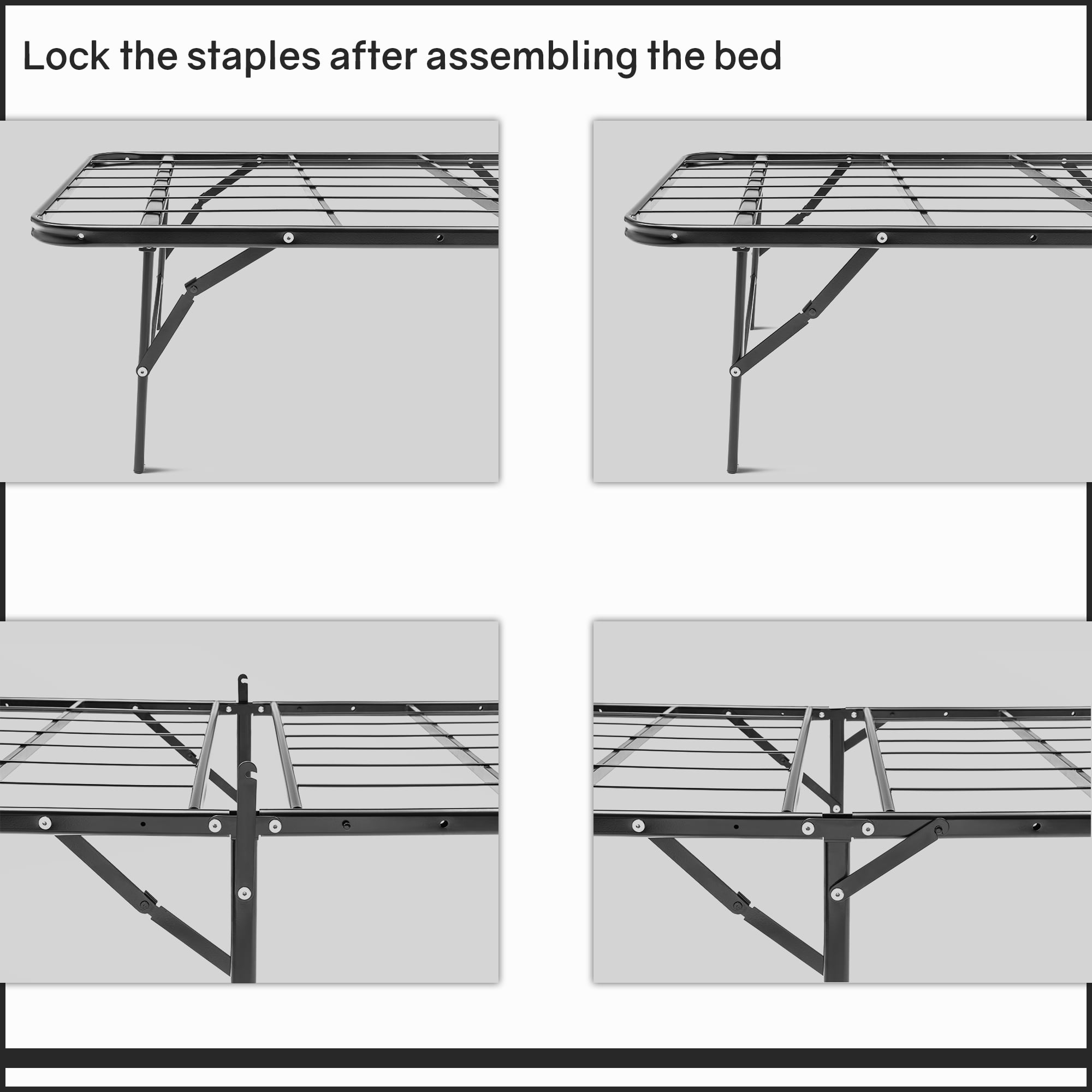 Wayton, 14" Metal Mattress Platform Bed Frame Foundation with Steel Slats(No Box Spring Needed), Twin