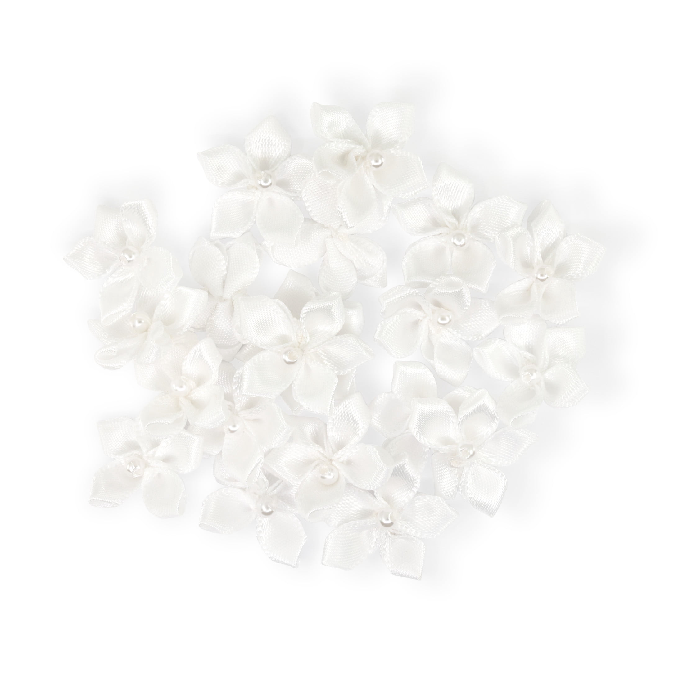 Hello Hobby Accessory 5 Petal Flowers, White, 20 piece