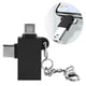 thumbnail image 4 of Adaptador USB OTG 2 en 1 de 2 piezas con interfaz USB 3.0 Convertidor adaptador USB a tipo C para Android (negro con cadena), 4 of 8