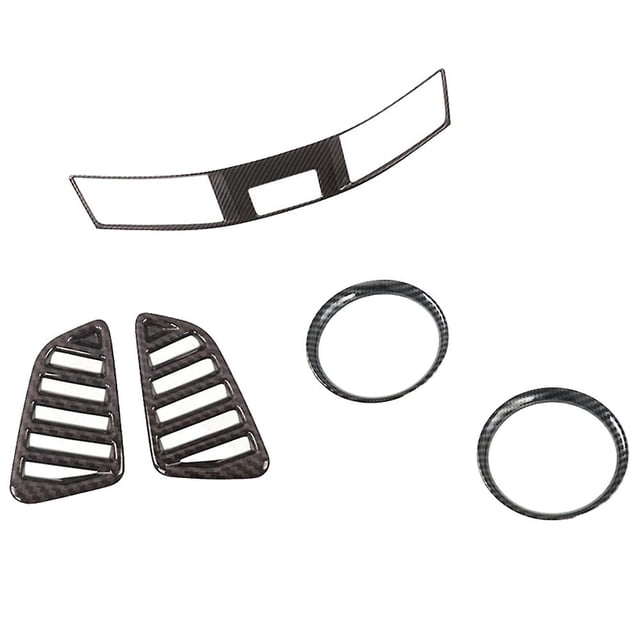 For Nissan Navara NP300 2015-2020 Carbon Fibre ABS Car Air Conditioner AC Outlet Vent Frame Cover Trim Accessories, 5PCS