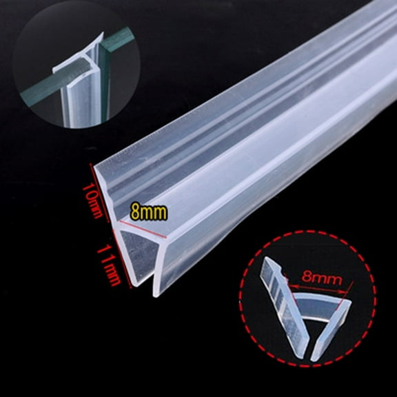 6/8/10/12Mm Shower Screen Seal Strip Silicon Rubber Frameless Glass Door Bottom Weather Stripping Seal Sweep Glue-Free Bathroom