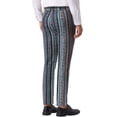 thumbnail image 3 of INSPIRE CHIC Irregular Pattern Pants for Men's Flat Front Prom Color Block Stripe Pants 38 Multicolor, 3 of 6