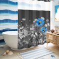 thumbnail image 5 of No Hook Shower Curtain, Blue Grey Daisy Shower Curtains for Bathroom with See Through Top Window, Farmhouse Flowers Abstract Country Waterproof & Washable Bath Curtain Extra Long 72"x96", 5 of 9