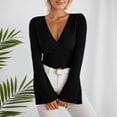 thumbnail image 3 of RUTAYY Women's T Shirt Ribbed Knit Slim Fit Long Sleeve Comfortable Soft Stretchable Basic Tops Everyday Casual Wear Fashion Travel Tshirts, 3 of 4