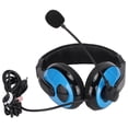 thumbnail image 4 of Auriculares electrónicos Enchufes multifuncionales Auriculares para juegos de voz con micrófono para computadoras Teléfono móvilNegro Azul, 4 of 5