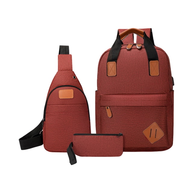 Bolsas Crossbody para Mujeres Viajes Mochila Portátil, Mochila de Viajes de los Hombres de las Mujeres Grandes, Negocios Llevar en la Mochila con Diez Fuentes Y Moneda Cartera, Bolsa de la Universidad