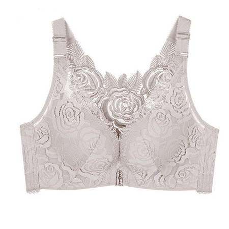 Fulorrnie Bras for Women Plus Size No Underwire Comfort Supportive Front Closure Multiway Full Figure Tie Bra Beige 32A