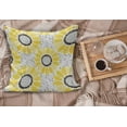 thumbnail image 2 of Yellow Fluffy Throw Pillow Cushion Cover, Colorful Illustration of Sun Flower with Motifs and Patterns Summer Nature Artprint, Decorative Square Pillow Case, 16" x 16", Yellow Grey, by Ambesonne, 2 of 5