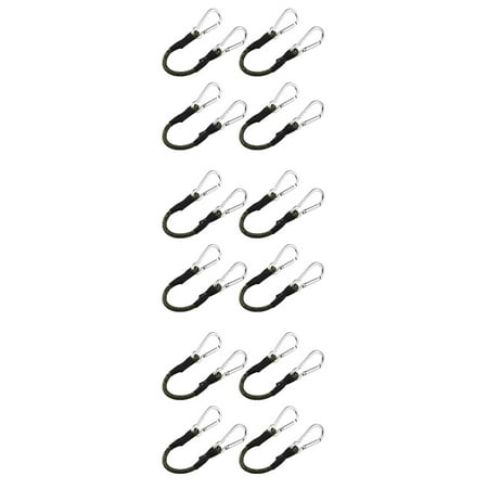 

Bungee Cords with Hooks Carabiner Outdoor Clothesline Luggage Tie Downs Elastic Heavy 12 Pcs
