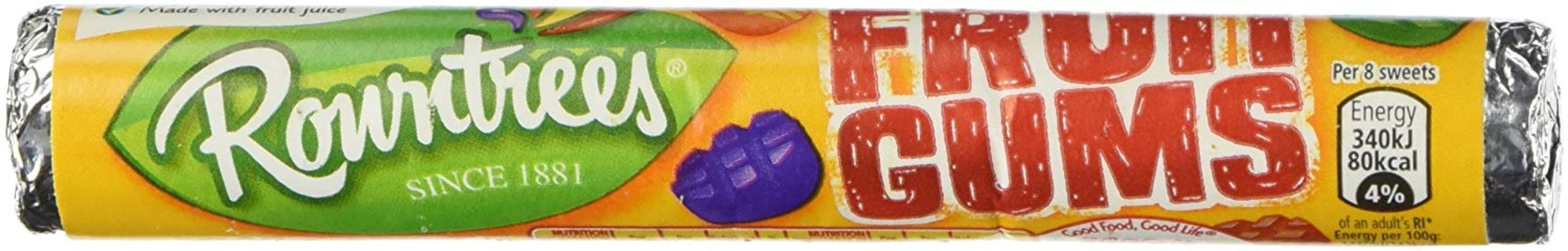 Rowntree's Fruit Gum Roll 48g x 6, Fruit flavoured gummy sweets By