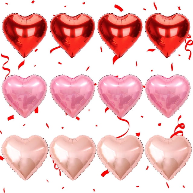 Globos en forma de corazón PRELITER de 18 pulgadas para el Día de San Valentín