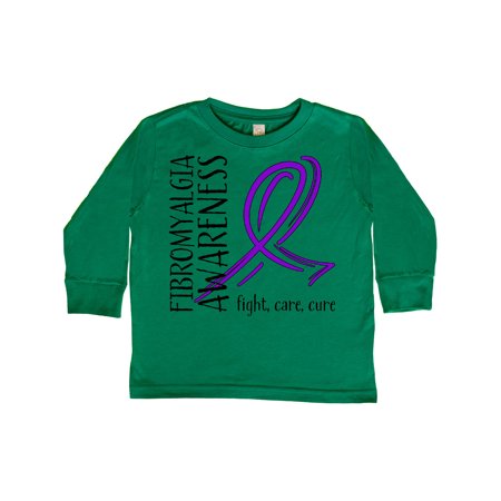 

Inktastic Fibromyalgia Awareness Fight Care Cure with Purple Ribbon Gift Toddler Boy or Toddler Girl Long Sleeve T-Shirt