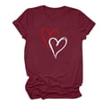 thumbnail image 6 of Tbopshirt Valentine's Day T-Shirts for Women Short Sleeve Graphic Tees, Plus Size Tops,Valentines Day Fashion Crewneck Printing Love Heart T-Shirt Casual Loose Womens Tops S-XXXL, 6 of 6