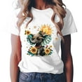thumbnail image 2 of GEWSEY Sunflower Shirts for Women Funny Tshirts Graphic Tees Patriotic Shirts Cute Summer Athletic Tops Casual Women's Clothing (White, S), 2 of 6