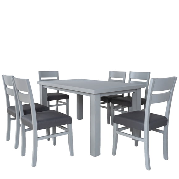 Comedor Kessa Muebles Albany 6 Sillas Gris