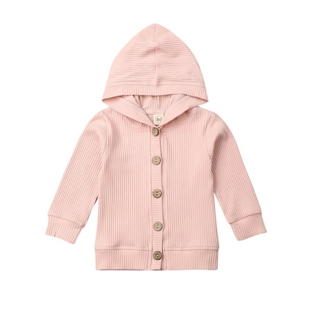 

Kiapeise Inafnt Baby Girl Boy Knitted Cotton Coats Knit Sweaters Cardigan Tops Warm Fall Clothes Solid Long Sleeve Hooded Jackets 0-24M