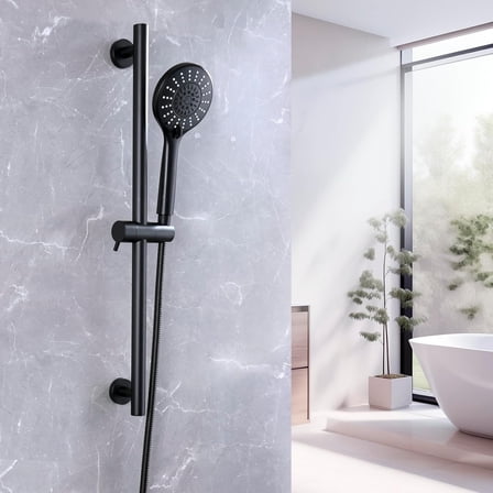 Wall Mount Shower Slide Bar with Handheld Shower Head