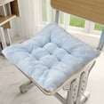 thumbnail image 2 of JeashCHAT Square Chair Cushion Soft Comfortable Seat Cushion Thicken Velvet Plush Chair Pad for Indoor Kitchen Dining Chair Office Chair, 16"x16", Blue, 2 of 6