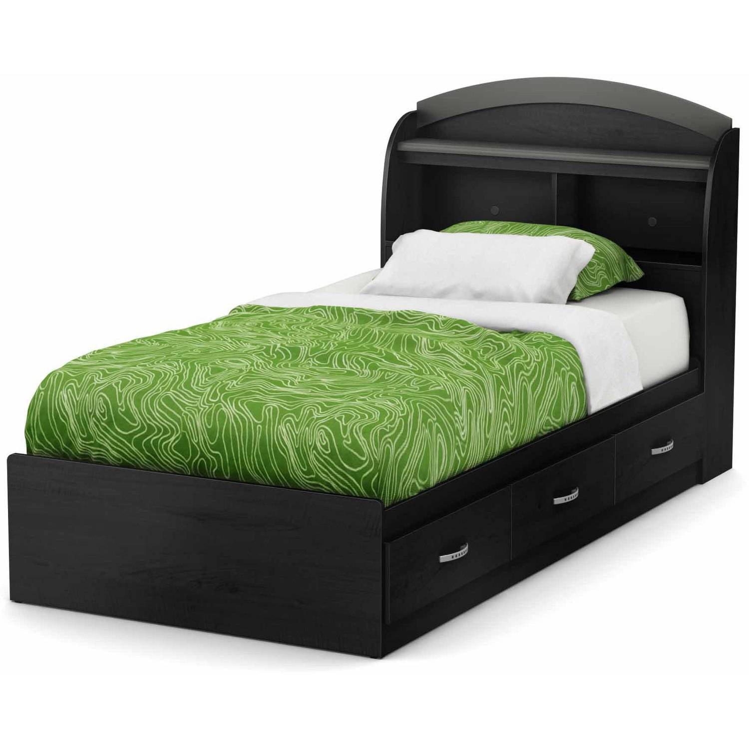 Details About South Shore Lazer 39 Inches Twin Mates Bed Black Onyx Kids Bedroom Furniture New
