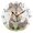 Black, variant on Cute Wolf Hug Flowers Round Wall Clock Silent Analog Battery Operated Gold Pointer Home Decor 9.84" Diameter