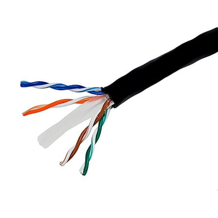 Monoprice Cat6 1000ft Black CMR UL Bulk Cable, Solid, UTP, 23AWG, 550MHz, Pure Bare Copper, Reelex II Pull Box, No Logo,