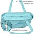 thumbnail image 3 of DALIX Women's Cotton Canvas Tote Bag, Light Blue, 3 of 5