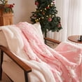 thumbnail image 6 of Christmas Throw Blanket - Pink Snowflake Design Soft Flannel & Cozy Fleece Blanket for Couch Bed - Sherpa Plush Winter Blanket for Women Girls Christmas Decor, 50x60 Inches, 6 of 8