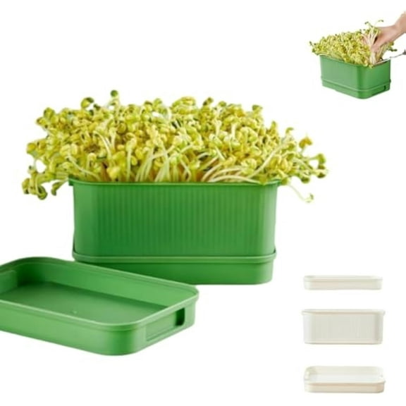 Stackable Bean Sprout Growing Box, Sprout Tray, microgreens Growing Trays, Plastic Seed Sprouting Tray, Multi-Layer Design, Perfect for Home Cultivation, Healthy Green Living