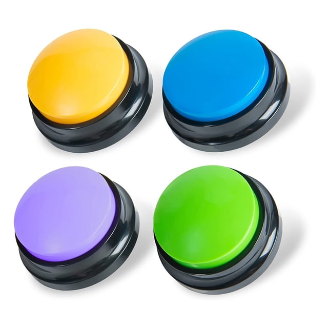 Botones Grabables para Perros, Botones para Perros para ComunicacióN Zumbador de Entrenamiento de Mascotas, Juego de Botones Parlantes para Perros, Regalo Divertido, 4 Piezas