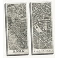thumbnail image 1 of Gango Home Decor Vintage Roma Map & Plan de Paris Panel on Wood by Wild Apple Portfolio (Ready to Hang); Two 8x20in Hand-Stretched Canvases, 1 of 5