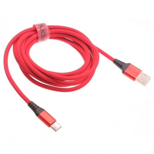 Type-C Red 6ft USB-C Cable for Samsung Galaxy Note 20 Ultra Phones - Charger Cord Power Wire Long Braided Fast Charge Sync High Speed